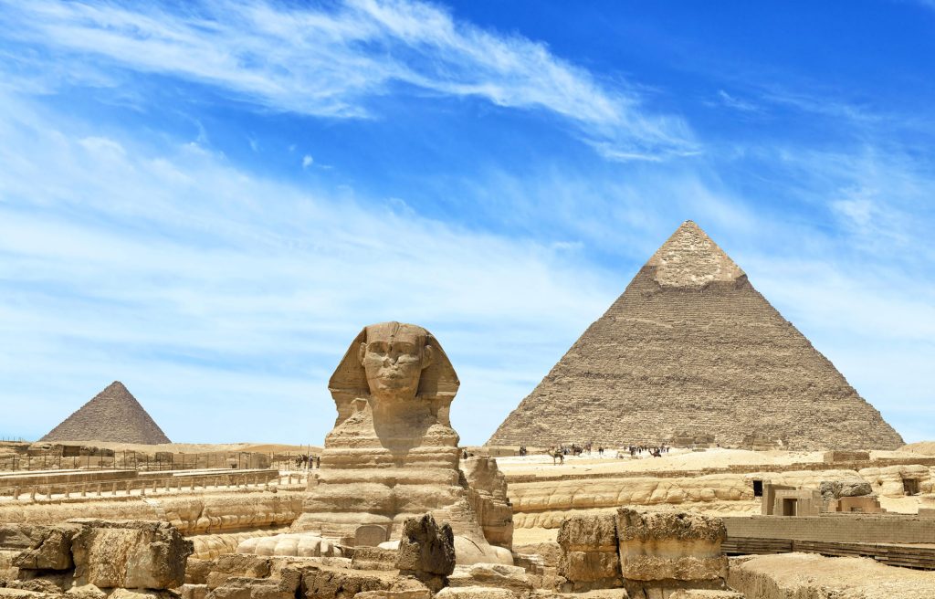 Giza Pyramids And Sphinx in Cairo, Egypt